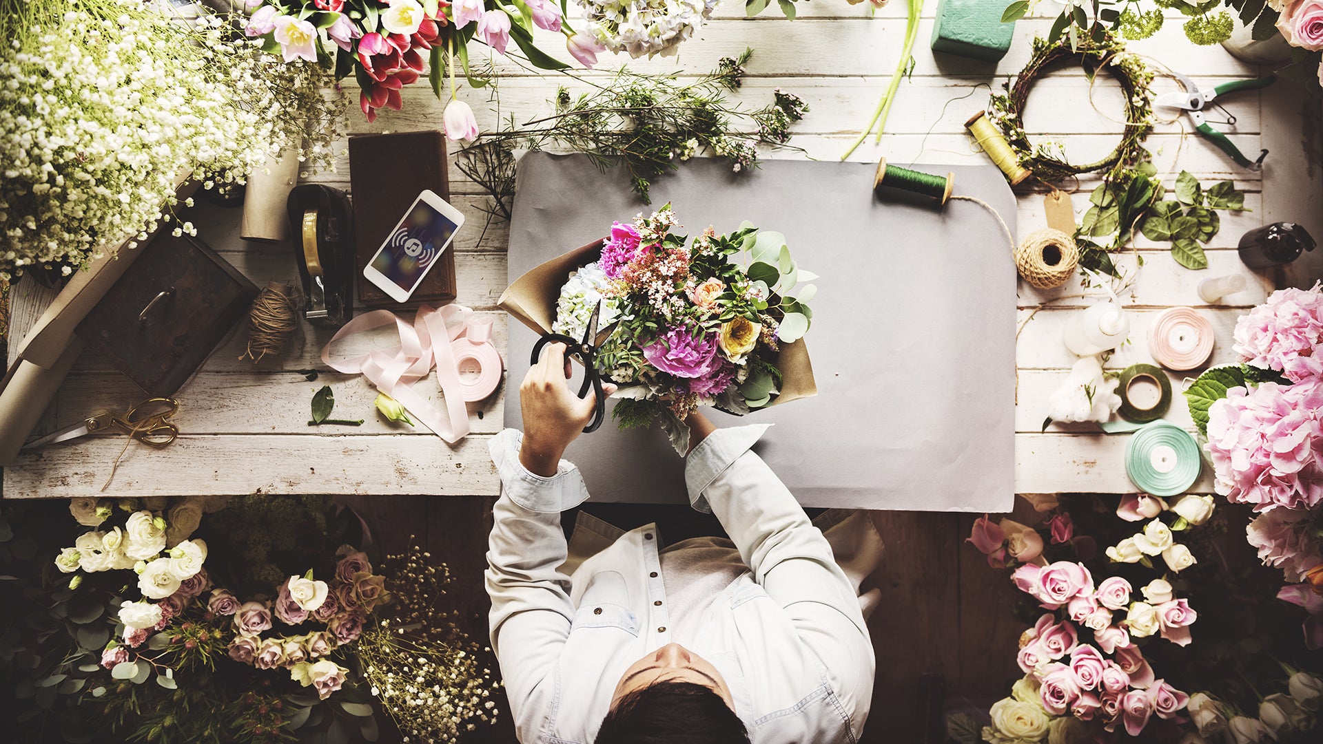Covering flowers for decoration